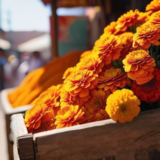 The Scent of Cempasúchil Flowers in Local Markets.
