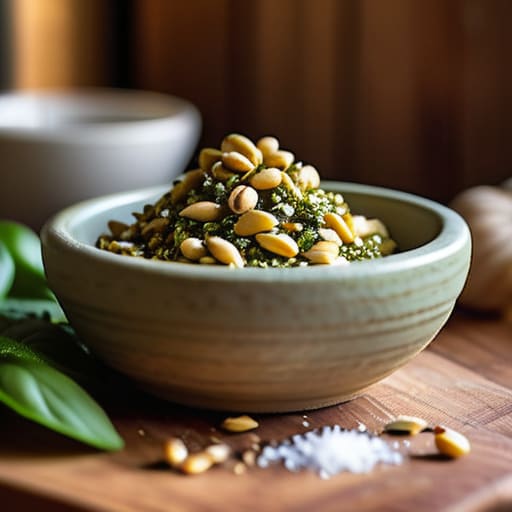 Making pesto, bringing the flavor home.