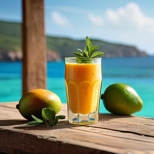 Refreshing Coastal Mango and Lime Zest drink.