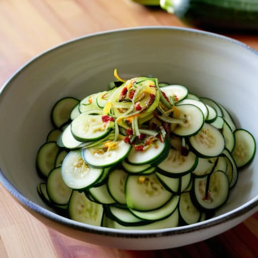 Sautéed Market-Fresh Zucchini Ribbons with garlic.