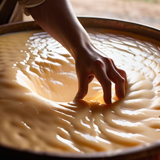The Delicate Coagulation of Milk in Morning Light